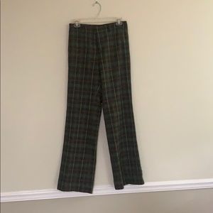 Sonia Bogner size 8 long plaid straight trousers